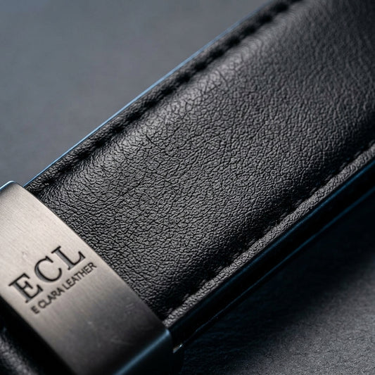 ECL Premium Black Leather Belt for Men – Classic Formal & Casual Belt